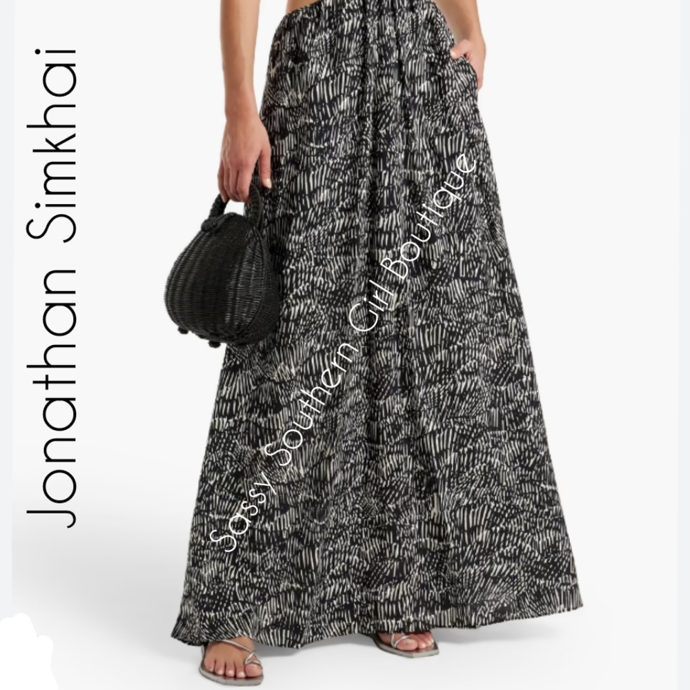 🆕⭐ Jonathan Simkhai black and white full skirt